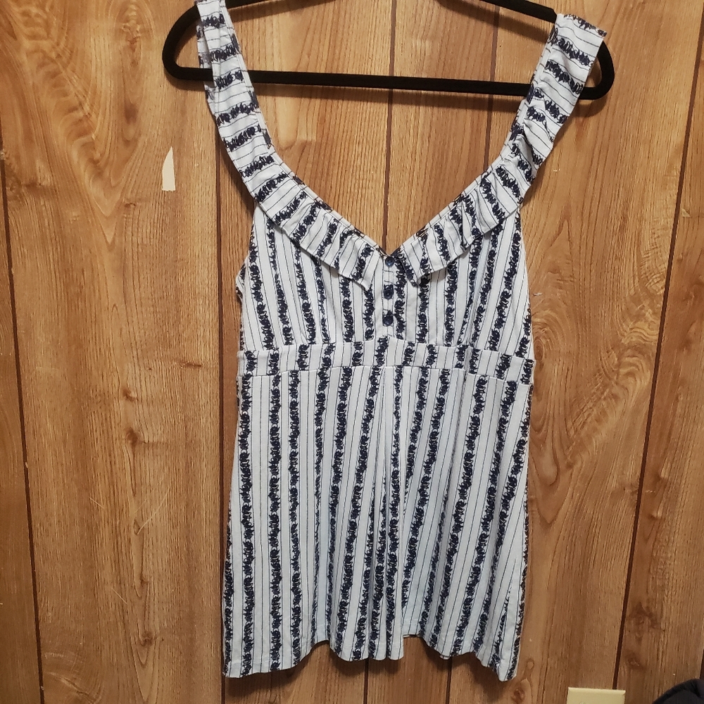 Cool Nights PJ Or Top Tea Pot Pattern Babydoll Ruffle Straps Medium